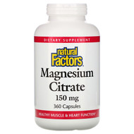 <img alt="Natural Factors, Magnesium Citrate, 150 mg, 360 Capsules" title="Natural Factors, Magnesium Citrate, 150 mg, 360 Capsules,068958016559"