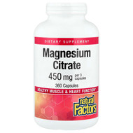 <img alt="Natural Factors, Magnesium Citrate, 360 Capsules (150 mg per Capsule)" title="Natural Factors, Magnesium Citrate, 360 Capsules (150 mg per Capsule),068958016559"