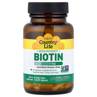 <img alt="Country Life, Biotin, High Potency , 5 mg, 120 Vegan Capsules" title="Country Life, Biotin, High Potency , 5 mg, 120 Vegan Capsules,015794065067"