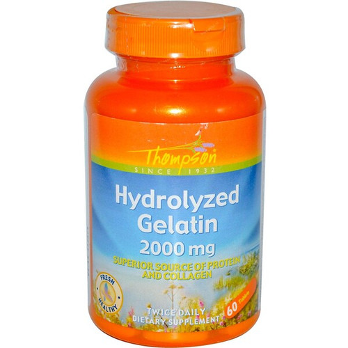 <img alt="Thompson, Hydrolyzed Gelatin - 2000 mg - 60 Tablets" title="Thompson, Hydrolyzed Gelatin - 2000 mg - 60 Tablets,031315196416"