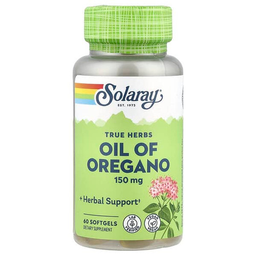 <img alt="Solaray, True Herbs, Oil of Oregano, 150 mg, 60 Softgels" title="Solaray, True Herbs, Oil of Oregano, 150 mg, 60 Softgels,076280082524"