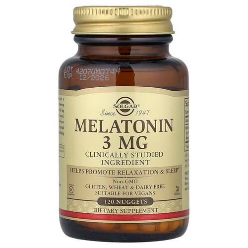 <img alt="Solgar, Melatonin, 3 mg, 120 Nuggets" title="Solgar, Melatonin, 3 mg, 120 Nuggets,033984019355"
