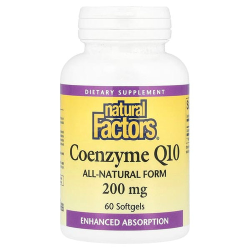 <img alt="Natural Factors, Coenzyme Q10, 200 mg, 60 Softgels" title="Natural Factors, Coenzyme Q10, 200 mg, 60 Softgels,068958207223"