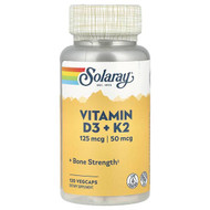 <img alt="Solaray, Vitamin D3 + K2, 120 VegCaps" title="Solaray, Vitamin D3 + K2, 120 VegCaps,076280574456"