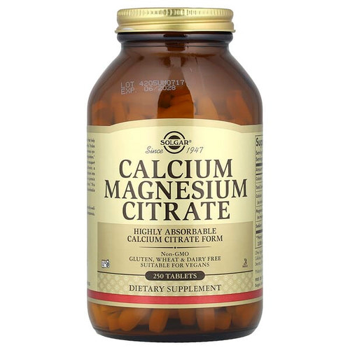 <img alt="Solgar, Calcium Magnesium Citrate, 250 Tablets" title="Solgar, Calcium Magnesium Citrate, 250 Tablets,033984005105"
