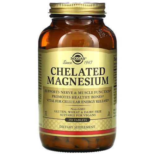<img alt="Solgar, Chelated Magnesium, 250 Tablets (100 mg per Tablet)" title="Solgar, Chelated Magnesium, 250 Tablets (100 mg per Tablet),033984594333"