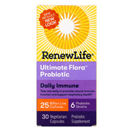 Renew Life, Ultimate Flora Probiotic, Daily Immune, 25 Billion Live Cultures, 30 Vegetable Capsules
