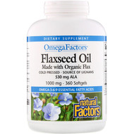 <img alt="Natural Factors, Omega Factors, Flaxseed Oil, 1000 mg, 360 Softgels" title="Natural Factors, Omega Factors, Flaxseed Oil, 1000 mg, 360 Softgels,068958022123"