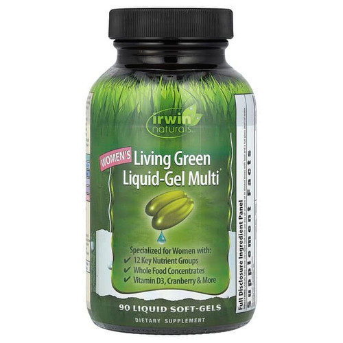 <img alt="Irwin Naturals, Womens Living Green Liquid-Gel Multi, 90 Liquid Soft-Gels" title="Irwin Naturals, Womens Living Green Liquid-Gel Multi, 90 Liquid Soft-Gels,710363566883"