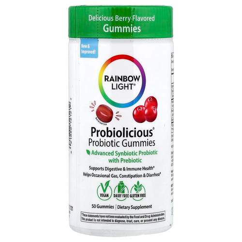 <img alt="Rainbow Light, Probiolicious Probiotic Gummies, Delicious Berry, 50 Gummies" title="Rainbow Light, Probiolicious Probiotic Gummies, Delicious Berry, 50 Gummies,021888121212"