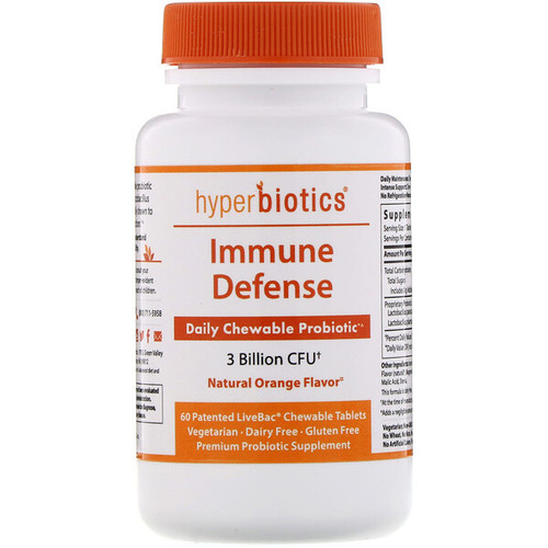 <img alt="Hyperbiotics,  Immune Defense, Natural Orange, 3 Billion CFU, 60 Chewable Tablets" title="Hyperbiotics,  Immune Defense, Natural Orange, 3 Billion CFU, 60 Chewable Tablets,9506000116648"