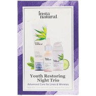 InstaNatural, Youth Restoring Night Trio, Advanced Care for Lines & Wrinkles, 3 Piece Kit