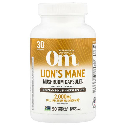 <img alt="Om Mushrooms, Lionss Mane Mushroom Capsules, 90 Vegetable Capsules (666 mg per Capsule)" title="Om Mushrooms, Lionss Mane Mushroom Capsules, 90 Vegetable Capsules (666 mg per Capsule),856210008158"