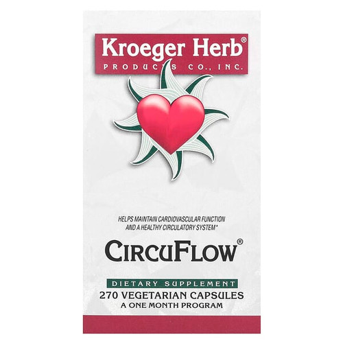 <img alt="Kroeger Herb Co, CircuFlow, 270 Vegetarian Capsules" title="Kroeger Herb Co, CircuFlow, 270 Vegetarian Capsules,696916100158"