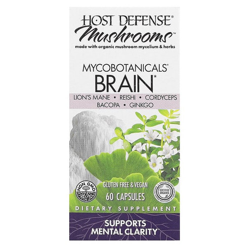<img alt="Host Defense, Mushrooms, MycoBotanicals, Brain, 60 Capsules" title="Host Defense, Mushrooms, MycoBotanicals, Brain, 60 Capsules,633422038629"