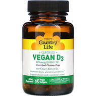 <img alt="Country Life, Vegan D3, 5000 IU, 60 Vegan Softgels" title="Country Life, Vegan D3, 5000 IU, 60 Vegan Softgels,015794058212"