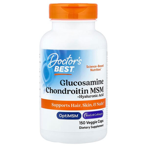 <img alt="Doctors Best, Glucosamine Chondroitin MSM + Hyaluronic Acid , 150 Veggie Caps" title="Doctors Best, Glucosamine Chondroitin MSM + Hyaluronic Acid , 150 Veggie Caps,753950002715"