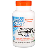 <img alt="Doctors Best, Natural Vitamin K2 MK-7 with MenaQ7, 45 mcg, 180 Veggie Caps" title="Doctors Best, Natural Vitamin K2 MK-7 with MenaQ7, 45 mcg, 180 Veggie Caps,753950003569"