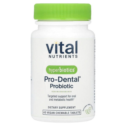 <img alt="Vital Nutrients, Hyperbiotics, Pro-Dental Probiotic, Natural Mint, 45 Vegan Chewable Tablets" title="Vital Nutrients, Hyperbiotics, Pro-Dental Probiotic, Natural Mint, 45 Vegan Chewable Tablets,9506000058559"