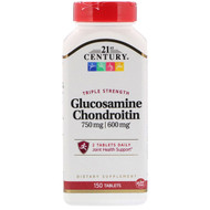 <img alt="21st Century, Glucosamine 750 Chondroitin 600  Triple Strength, 150 Tablets" title="21st Century, Glucosamine 750 Chondroitin 600  Triple Strength, 150 Tablets,740985224816"