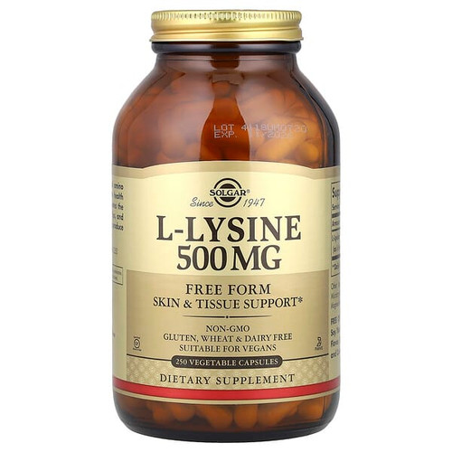 <img alt="Solgar, L-Lysine, Free Form, 500 mg, 250 Vegetable Capsules" title="Solgar, L-Lysine, Free Form, 500 mg, 250 Vegetable Capsules,033984016828"
