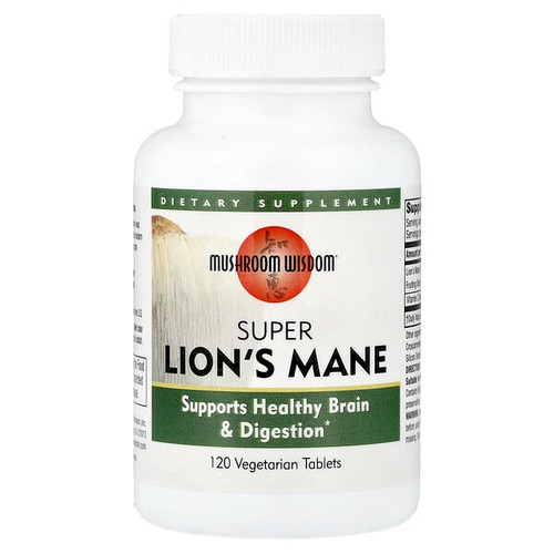 <img alt="Mushroom Wisdom, Super Lions Mane, 120 Vegetarian Tablets" title="Mushroom Wisdom, Super Lions Mane, 120 Vegetarian Tablets,791014109031"