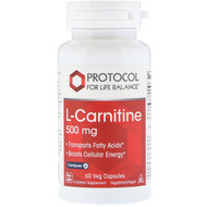 <img alt="Protocol for Life Balance, L-Carnitine, 500 mg, 60 Veg Capsules" title="Protocol for Life Balance, L-Carnitine, 500 mg, 60 Veg Capsules,707359100725"