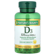 <img alt="Natures Bounty, Vitamin D3, 125 mcg (5,000 IU), 240 Rapid Release Softgels" title="Natures Bounty, Vitamin D3, 125 mcg (5,000 IU), 240 Rapid Release Softgels,074312291760"