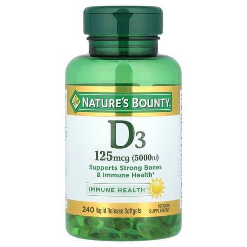 <img alt="Natures Bounty, Vitamin D3, 125 mcg (5,000 IU), 240 Rapid Release Softgels" title="Natures Bounty, Vitamin D3, 125 mcg (5,000 IU), 240 Rapid Release Softgels,074312291760"