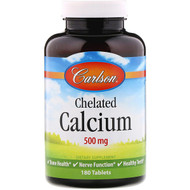 <img alt="Carlson Labs, Chelated Calcium, 500 mg, 180 Tablets" title="Carlson Labs, Chelated Calcium, 500 mg, 180 Tablets,088395054624"
