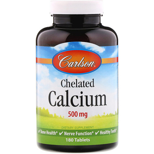 <img alt="Carlson Labs, Chelated Calcium, 500 mg, 180 Tablets" title="Carlson Labs, Chelated Calcium, 500 mg, 180 Tablets,088395054624"