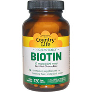 <img alt="Country Life, Biotin, High Potency, 10 mg, 120 Vegan Caps" title="Country Life, Biotin, High Potency, 10 mg, 120 Vegan Caps,015794065081"