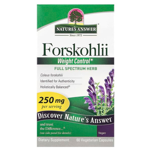 <img alt="Natures Answer, Forskohlii, 250 mg, 60 Vegetarian Capsules" title="Natures Answer, Forskohlii, 250 mg, 60 Vegetarian Capsules,083000163821"
