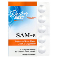 <img alt="Doctors Best, SAM-e, 200 mg, 60 Enteric Coated Tablets" title="Doctors Best, SAM-e, 200 mg, 60 Enteric Coated Tablets,753950002067"