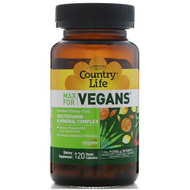 <img alt="Country Life, Max for Vegans, Multivitamin & Mineral Complex, 120 Vegan Capsules" title="Country Life, Max for Vegans, Multivitamin & Mineral Complex, 120 Vegan Capsules,015794081074"