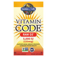 <img alt="Garden of Life, Vitamin Code, RAW D3, 125 mcg (5,000 IU), 60 Vegetarian Capsules" title="Garden of Life, Vitamin Code, RAW D3, 125 mcg (5,000 IU), 60 Vegetarian Capsules,658010115865"