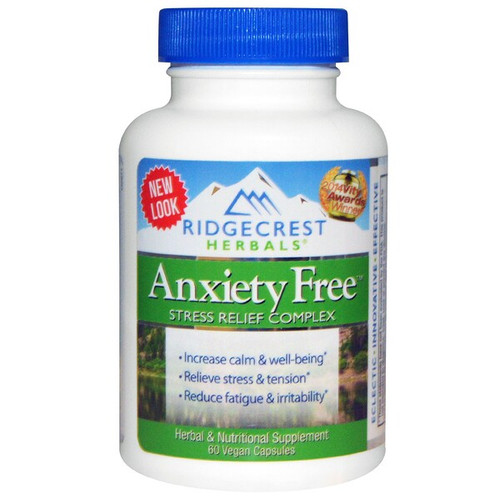 <img alt="RidgeCrest Herbals, Anxiety Free, Stress Relief Complex, 60 Vegan Caps" title="RidgeCrest Herbals, Anxiety Free, Stress Relief Complex, 60 Vegan Caps,355724003203"