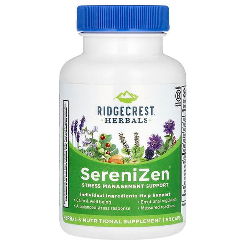 <img alt="RidgeCrest Herbals, SereniZen, Stress Management Support, 60 Caps" title="RidgeCrest Herbals, SereniZen, Stress Management Support, 60 Caps,355724003203"