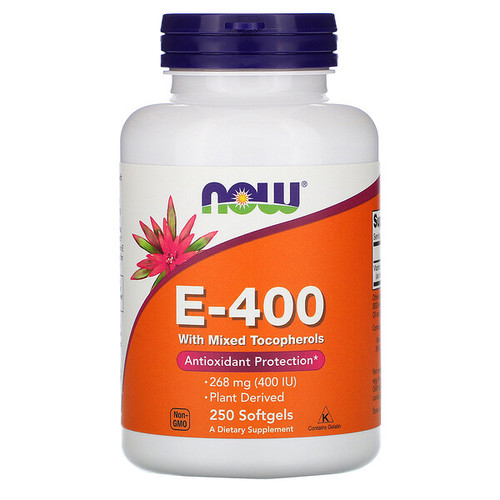 <img alt="Now Foods, Natural E-400 With Mixed Tocopherols, 250 Softgels" title="Now Foods, Natural E-400 With Mixed Tocopherols, 250 Softgels,733739008947"