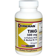 <img alt="Kirkman Labs, TMG, With Folinic Acid & Methyl B-12 , 500 mg, 120 Capsules" title="Kirkman Labs, TMG, With Folinic Acid & Methyl B-12 , 500 mg, 120 Capsules,812325021123"