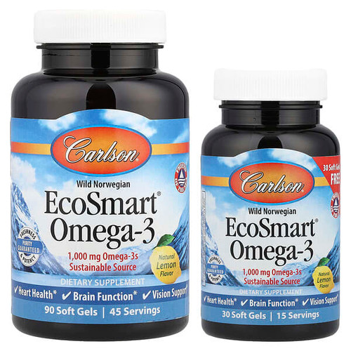 <img alt="Carlson, Wild Norwegian, EcoSmart Omega-3, Natural Lemon, 120 Soft Gels" title="Carlson, Wild Norwegian, EcoSmart Omega-3, Natural Lemon, 120 Soft Gels,088395018046"