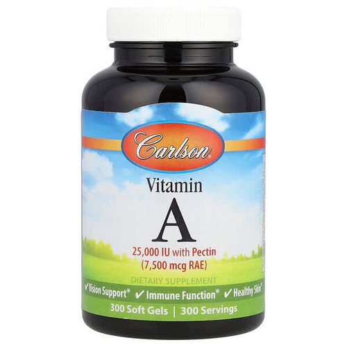 <img alt="Carlson, Vitamin A, 7,500 mcg RAE (25,000 IU), 300 Soft Gels" title="Carlson, Vitamin A, 7,500 mcg RAE (25,000 IU), 300 Soft Gels,088395011634"