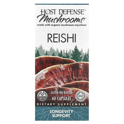 <img alt="Host Defense, Mushrooms, Reishi, 60 Capsules (0.5 g per Capsule)" title="Host Defense, Mushrooms, Reishi, 60 Capsules (0.5 g per Capsule),633422030326"