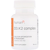 HumanN, D3.K2 Complex, Calcium Optimization & Transport, 30 Tablets