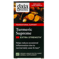 <img alt="Gaia Herbs, Turmeric Supreme, Extra Strength, 60 Vegan Liquid Phyto-Caps" title="Gaia Herbs, Turmeric Supreme, Extra Strength, 60 Vegan Liquid Phyto-Caps,751063403108"