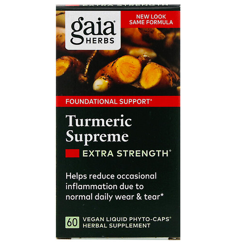 <img alt="Gaia Herbs, Turmeric Supreme, Extra Strength, 60 Vegan Liquid Phyto-Caps" title="Gaia Herbs, Turmeric Supreme, Extra Strength, 60 Vegan Liquid Phyto-Caps,751063403108"