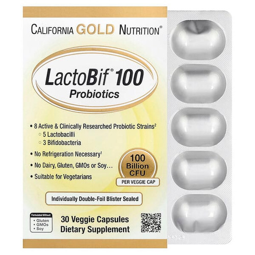 <img alt="California Gold Nutrition, LactoBif 100 Probiotics, 100 Billion CFU, 30 Veggie Capsules" title="California Gold Nutrition, LactoBif 100 Probiotics, 100 Billion CFU, 30 Veggie Capsules,898220010530"