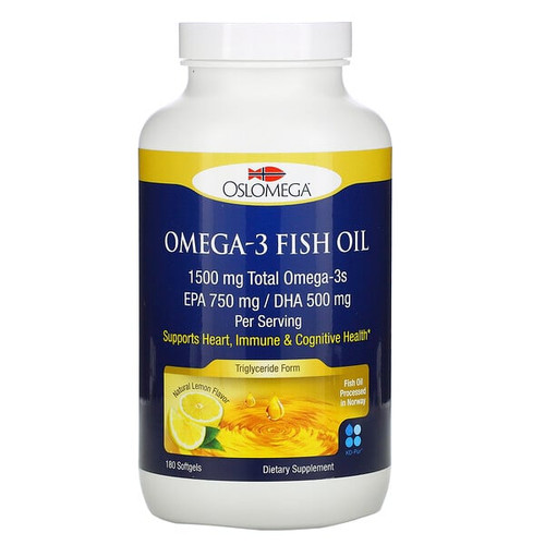 <img alt="Oslomega, Norwegian Omega-3 Fish Oil, Lemon Flavor, 180 Softgels" title="Oslomega, Norwegian Omega-3 Fish Oil, Lemon Flavor, 180 Softgels,898220013944"