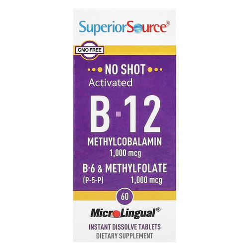 <img alt="Superior Source, Activated B-12, Methylcobalamin, B-6 (P-5-P) & Methylfolate, 60 MicroLingual Instant Dissolve Tablets" title="Superior Source, Activated B-12, Methylcobalamin, B-6 (P-5-P) & Methylfolate, 60 MicroLingual Instant Dissolve Tablets,076635904709"