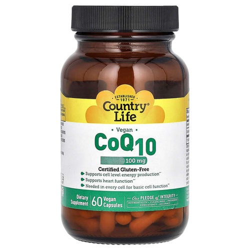 <img alt="Country Life, Vegan CoQ10, 100 mg, 60 Vegan Capsules" title="Country Life, Vegan CoQ10, 100 mg, 60 Vegan Capsules,015794035169"